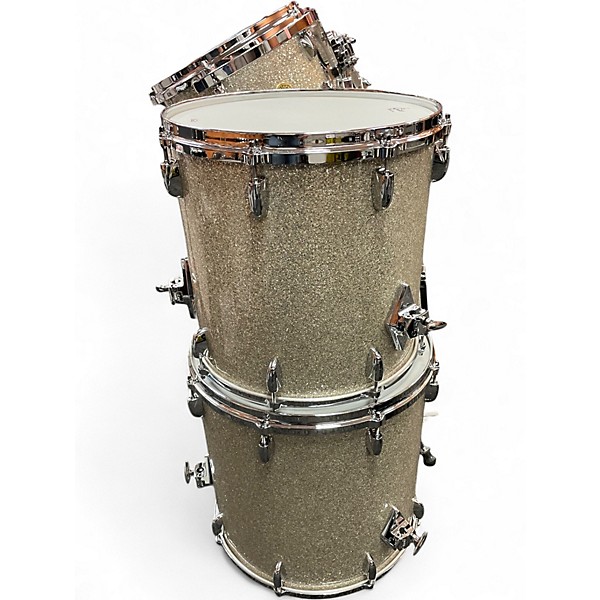Used Gretsch Drums 5 Piece USA Custom Silver Glass Drum Kit