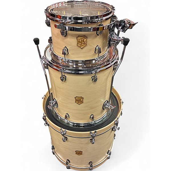 Used SJC Drums 3 Piece Tour Series natural satin Drum Kit