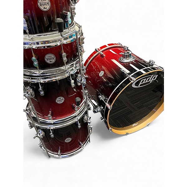 Used PDP by DW 6 Piece Concept Series Red Burst Drum Kit