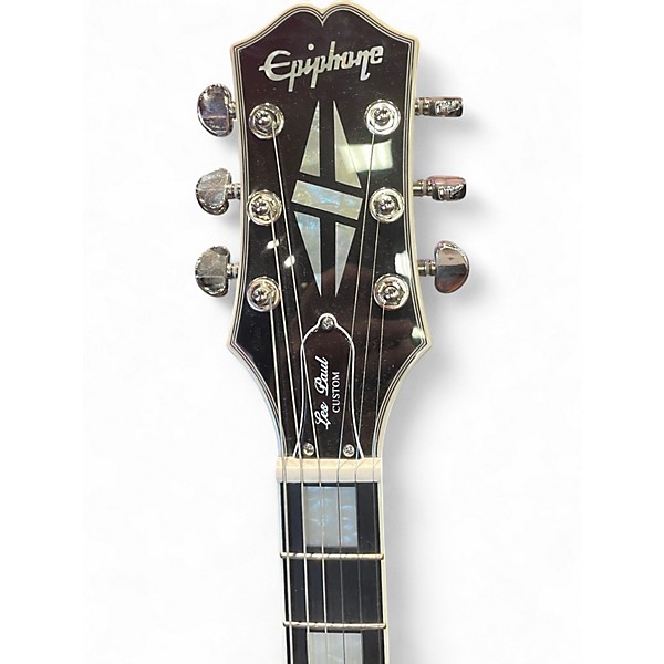 Used Epiphone Les Paul Custom Silverburst Solid Body Electric Guitar