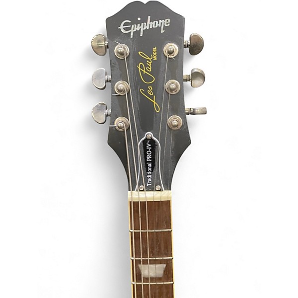 Used Epiphone Les Paul Traditional Pro IV Black Solid Body Electric Guitar