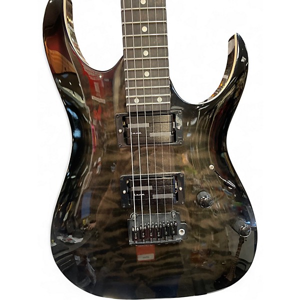 Used Ibanez GIO Trans Black QUILT Solid Body Electric Guitar