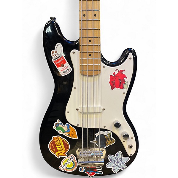 Used Squier Bronco Black Electric Bass Guitar