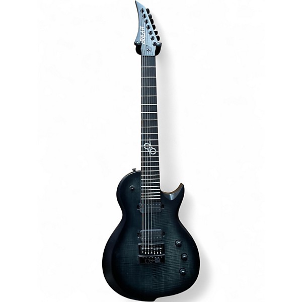 Used Solar Guitars GF17FBB 7 string Transparent Black Solid Body Electric Guitar