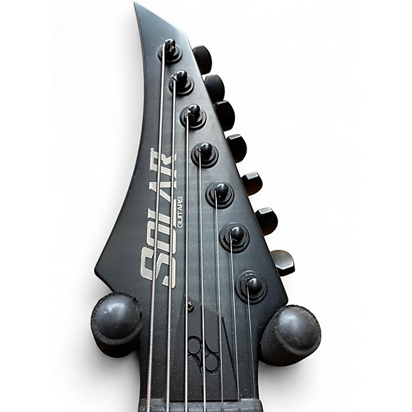 Used Solar Guitars GF17FBB 7 string Transparent Black Solid Body Electric Guitar