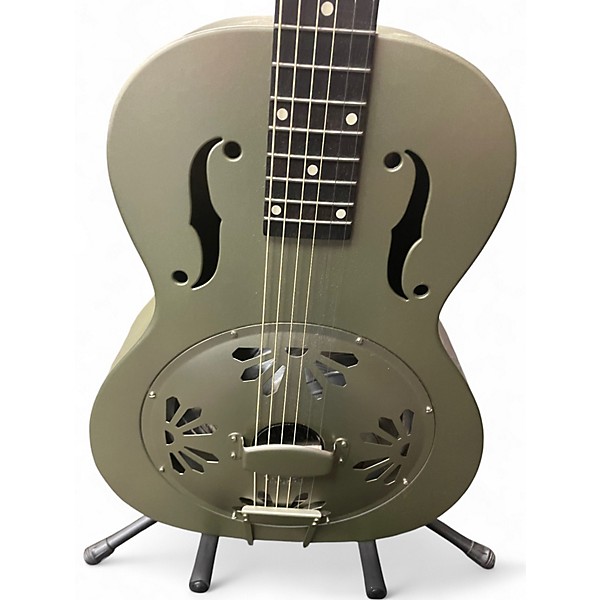 Used Gretsch Guitars G9201 Honeydipper Metal Round Neck Green Resonator Guitar