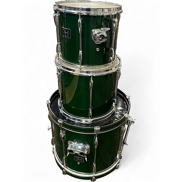 Used 1981 Pearl 3 Piece Export EMRALD GREEN Drum Kit