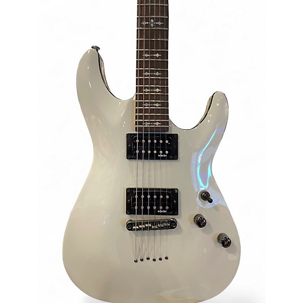 Used Schecter Guitar Research Omen 6 Vintage White Solid Body Electric Guitar