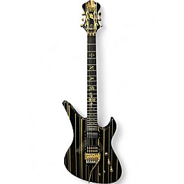 Used Schecter Guitar Research Synyster Gates Signature Custom S Black and Yellow Solid Body Electric Guitar