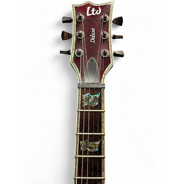 Used ESP EC1000 Deluxe Trans Red Solid Body Electric Guitar