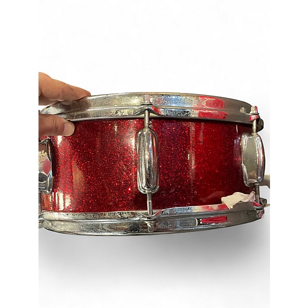 Used 1960s Slingerland 5X14 snare red sparkle Drum