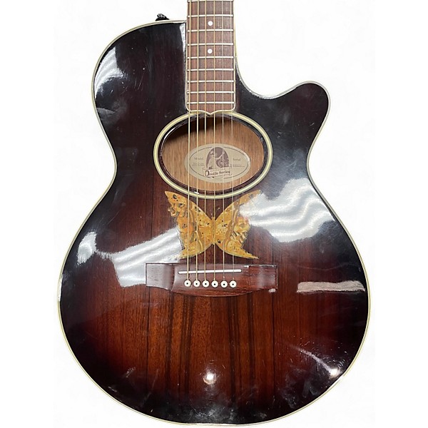 Used Epiphone eo-2-eb Trans Brown Acoustic Electric Guitar