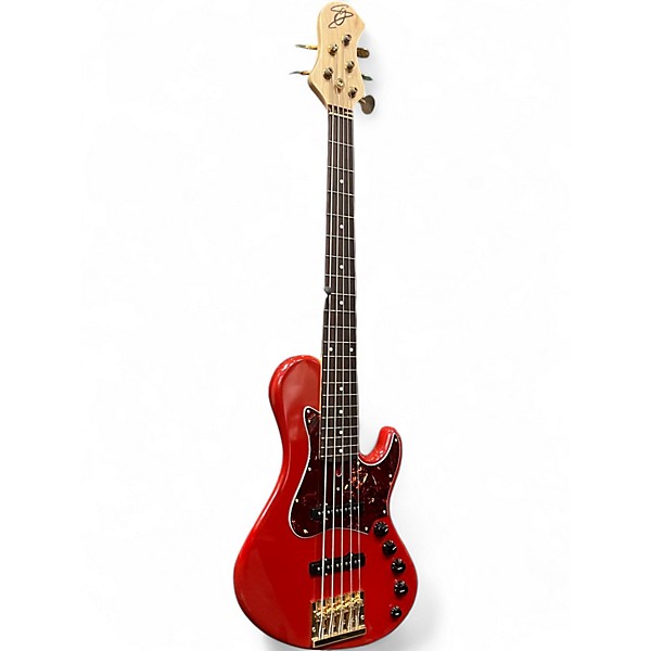 Used Saitias Guitars Lexell 5 Standard Red Electric Bass Guitar