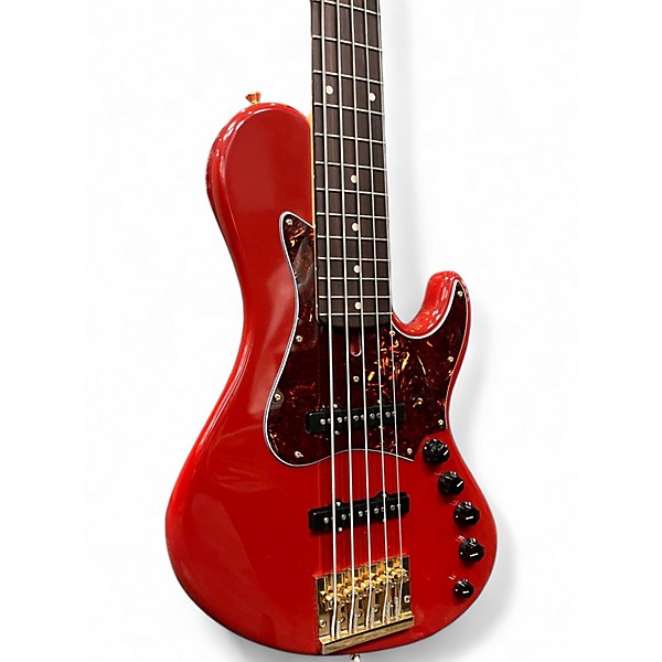 Used Saitias Guitars Lexell 5 Standard Red Electric Bass Guitar