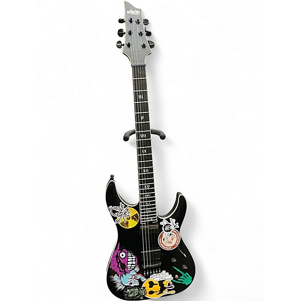 Used Schecter Guitar Research C-1 FR-S SLS Elite Evil Twin Satin Black Solid Body Electric Guitar