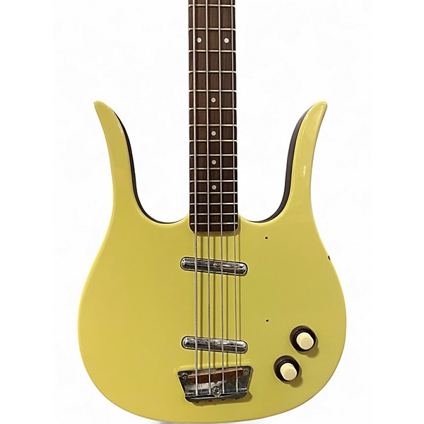 Used Danelectro Dead-On 58 Longhorn DADDY-O YELLOW Electric Bass Guitar