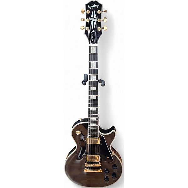 Used 2021 Epiphone Les Paul Custom Black Solid Body Electric Guitar