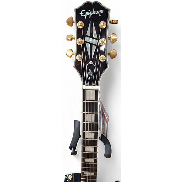 Used 2021 Epiphone Les Paul Custom Black Solid Body Electric Guitar