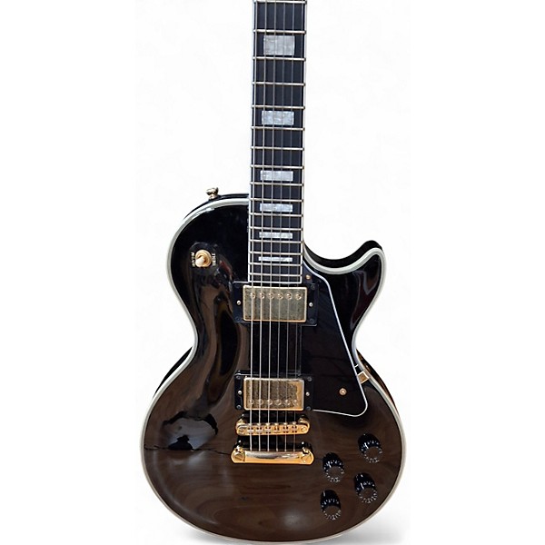 Used 2021 Epiphone Les Paul Custom Black Solid Body Electric Guitar