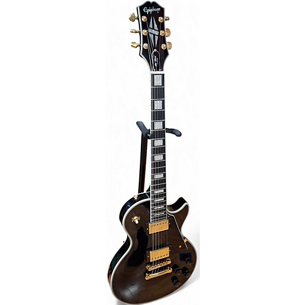 Used 2021 Epiphone Les Paul Custom Black Solid Body Electric Guitar