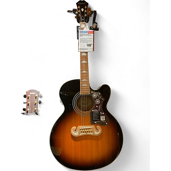 Used Epiphone EJ200SCE Sunburst Acoustic Electric Guitar