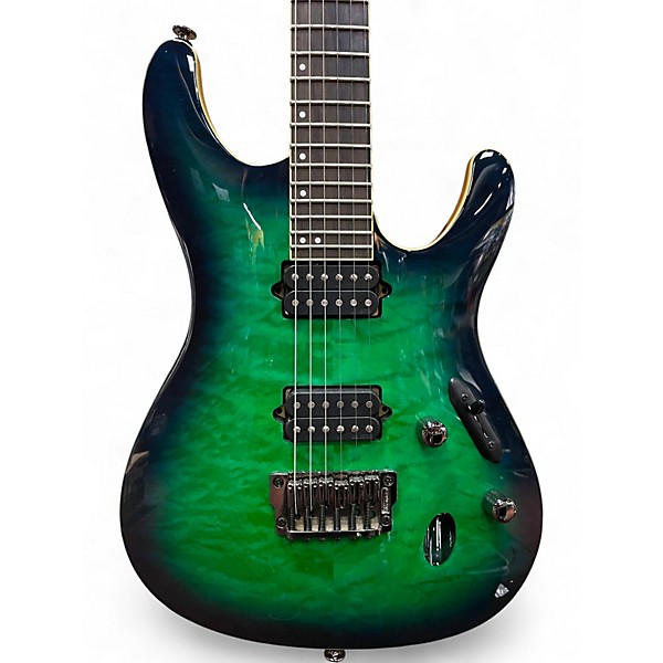 Used 2023 Ibanez S6521Q-SLG Prestige Series Surreal Blue Burst Solid Body Electric Guitar