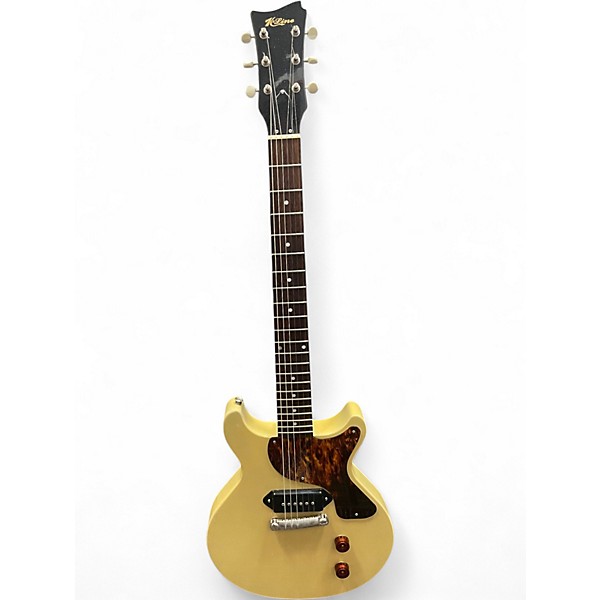 Used K-line KL-90 Double Cut Junior TV Yellow Solid Body Electric Guitar