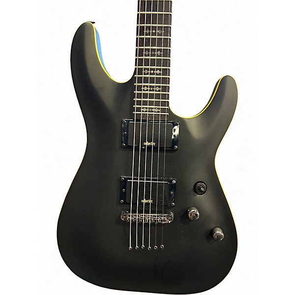 Used Schecter Guitar Research Demon 6 Aged Black Satin  Solid Body Electric Guitar