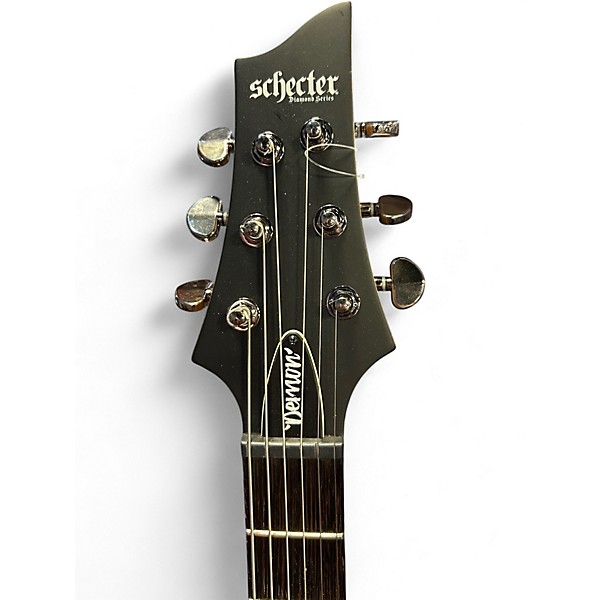 Used Schecter Guitar Research Demon 6 Aged Black Satin  Solid Body Electric Guitar