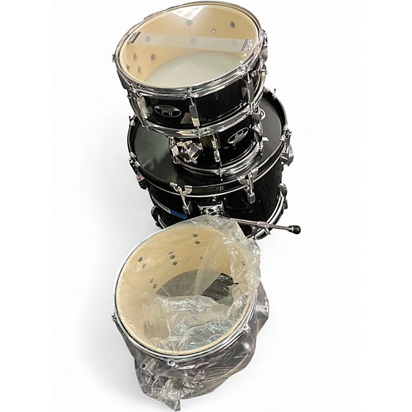 Used 2010s Pearl 4 Piece Rhythm Traveler Compact Black Drum Kit