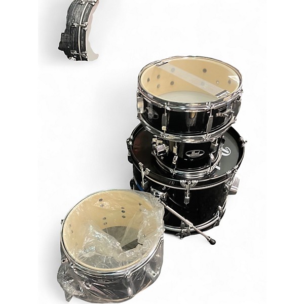 Used 2010s Pearl 4 Piece Rhythm Traveler Compact Black Drum Kit