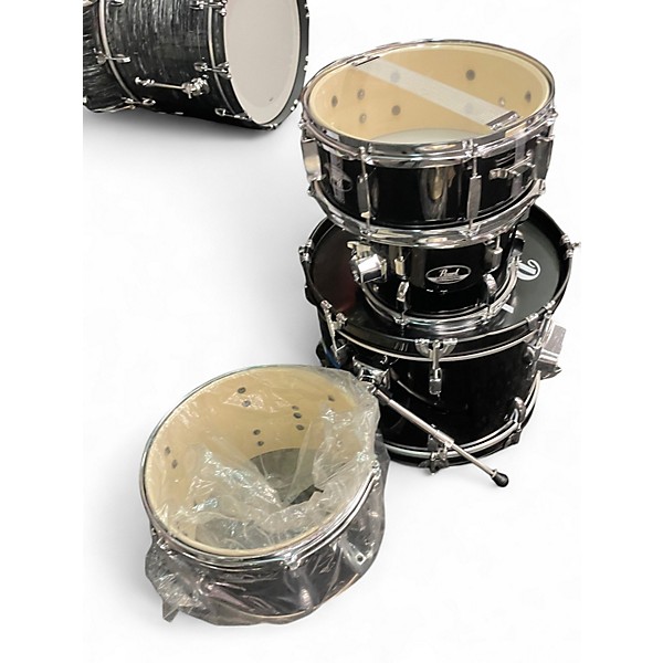 Used 2010s Pearl 4 Piece Rhythm Traveler Compact Black Drum Kit
