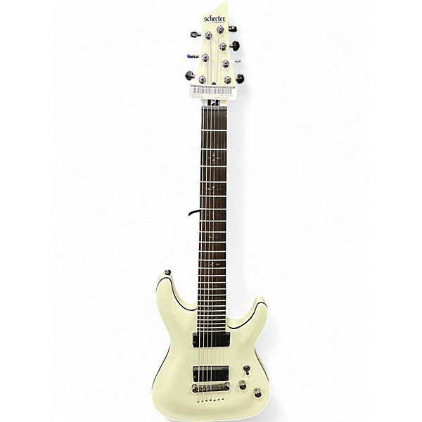 Used Schecter Guitar Research Demon 7 String Arctic White Solid Body Electric Guitar
