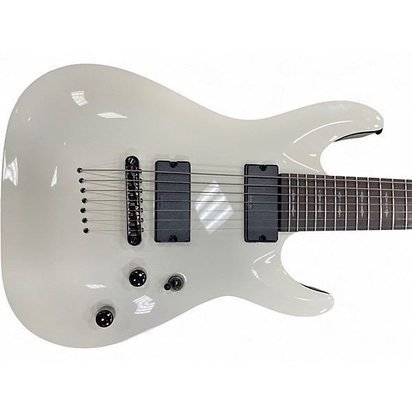 Used Schecter Guitar Research Demon 7 String Arctic White Solid Body Electric Guitar