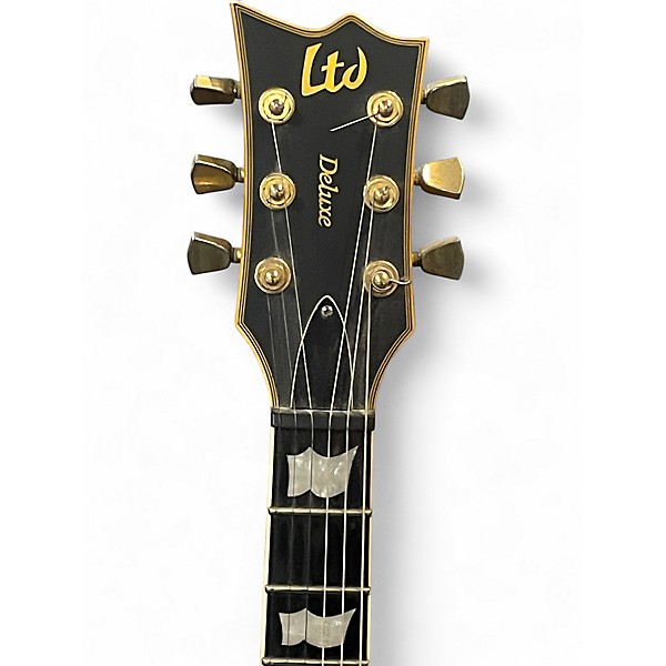 Used ESP EC1000 Deluxe Left Handed Black and Gold Electric Guitar