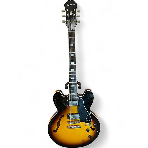Used Epiphone ES335 Pro 2 Tone Sunburst Hollow Body Electric Guitar