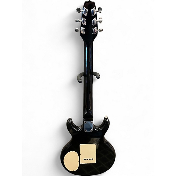 Used 1980s Cort PERFORMER DOUBLE CUT Black with Gold Stripes Solid Body Electric Guitar