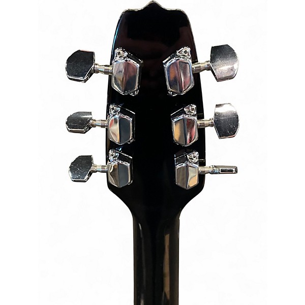 Used 1980s Cort PERFORMER DOUBLE CUT Black with Gold Stripes Solid Body Electric Guitar