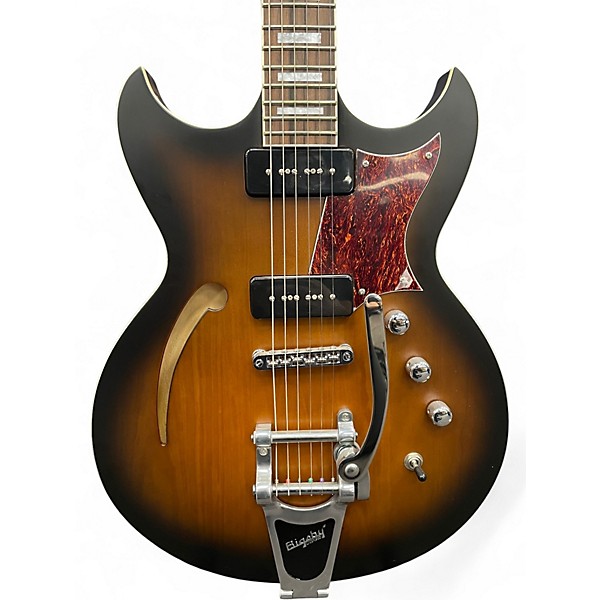 Used Reverend Tricky Gomez 290 Satin Coffee Burst Hollow Body Electric Guitar