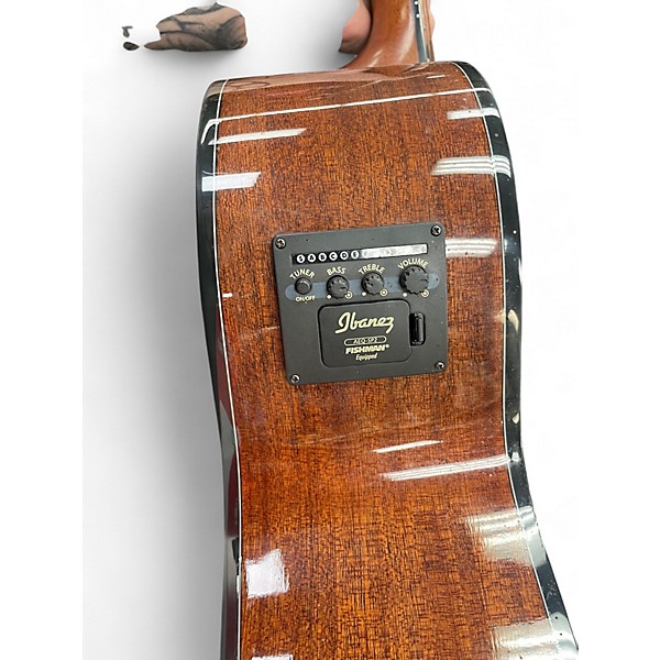 Used Ibanez ael108td 8 STRING ACOUSTIC Natural Acoustic Electric Guitar