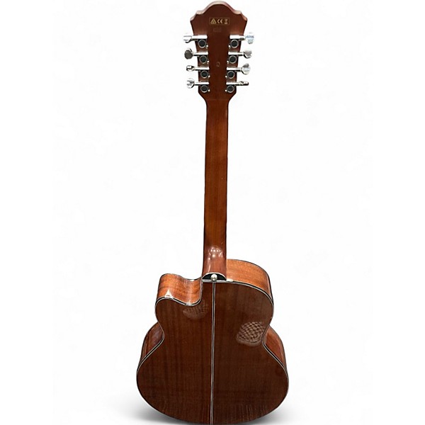 Used Ibanez ael108td 8 STRING ACOUSTIC Natural Acoustic Electric Guitar