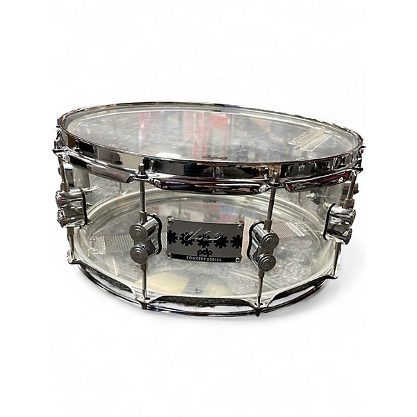 Used PDP by DW 14X5.5 Chad Smith Concept Series Snare Clear Acrylic Drum