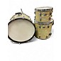 Vintage 1970s Ludwig 3 Piece Olive Badge White Marine Pearl Drum Kit thumbnail