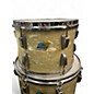 Vintage 1970s Ludwig 3 Piece Olive Badge White Marine Pearl Drum Kit