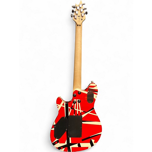 Used Ernie Ball WOLFGANG Red with Black and White Stripes Solid Body Electric Guitar