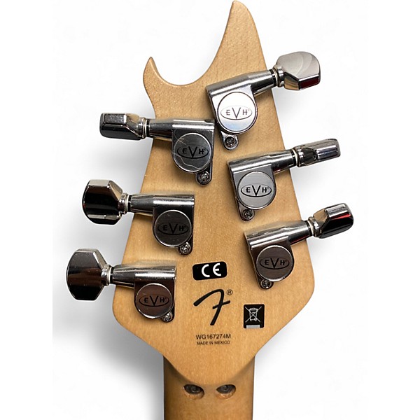 Used Ernie Ball WOLFGANG Red with Black and White Stripes Solid Body Electric Guitar