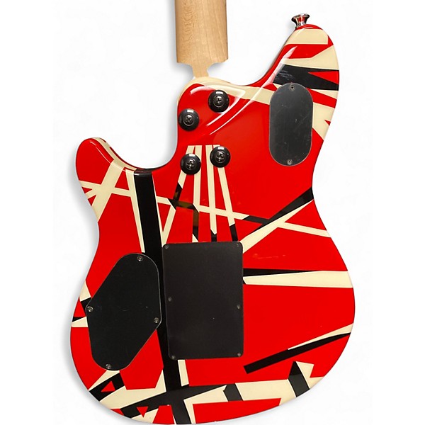 Used Ernie Ball WOLFGANG Red with Black and White Stripes Solid Body Electric Guitar