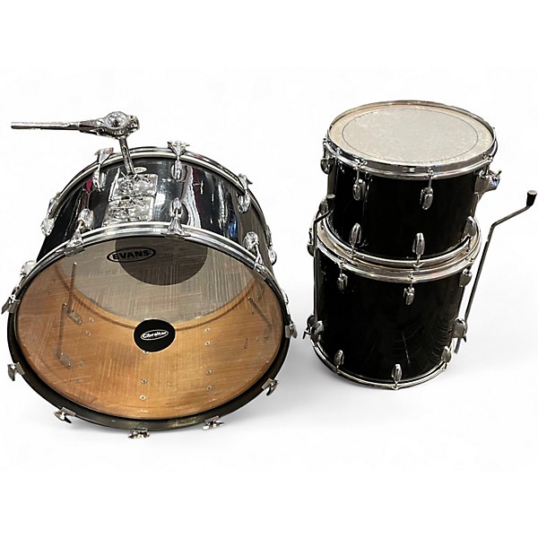 Used Slingerland 3 Piece Rock Outfit Black Drum Kit