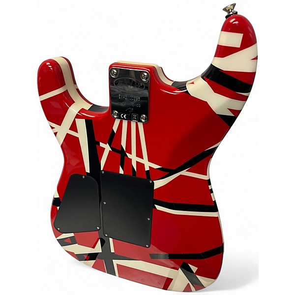 Used EVH Striped Series Red with Black and White Stripes Solid Body Electric Guitar