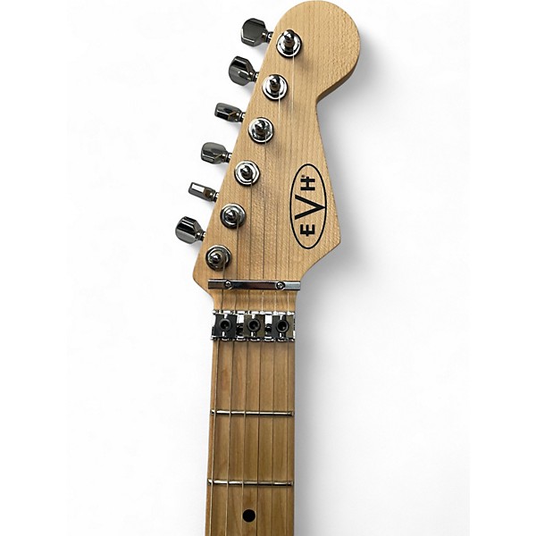 Used EVH Striped Series Red with Black and White Stripes Solid Body Electric Guitar